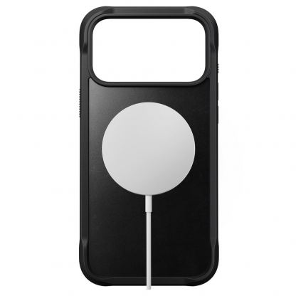 Хибриден кожен (естествена кожа) удароустойчив кейс с MagSafe за iPhone 17 Pro Max - Nomad Rugged Leather Horween MagSafe Case (черен) 2