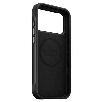 Хибриден кожен (естествена кожа) удароустойчив кейс с MagSafe за iPhone 17 Pro Max - Nomad Rugged Leather Horween MagSafe Case (черен) 5
