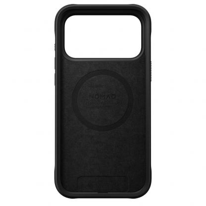 Хибриден кожен (естествена кожа) удароустойчив кейс с MagSafe за iPhone 17 Pro Max - Nomad Rugged Leather Horween MagSafe Case (черен) 6