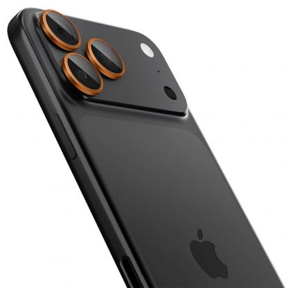2 комплекта предпазни стъклени лещи за камерата на iPhone 17 Pro, iPhone 17 Pro Max, iPhone 16 Pro, iPhone 16 Pro Max, iPhone 15 Pro, iPhone 15 Pro Max, iPhone 14 Pro, iPhone 14 Pro Max - Spigen Glass tR EZ Fit Optik Pro Lens Protector 2 Pack (оранжев) 3