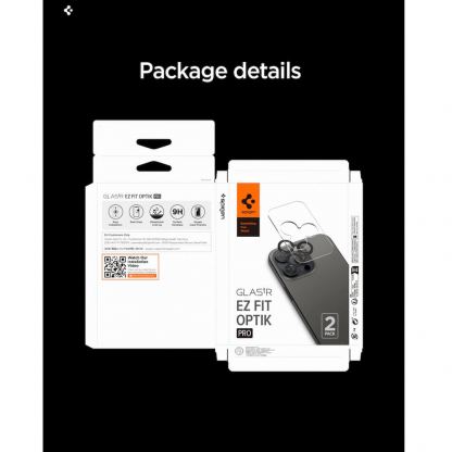 2 комплекта предпазни стъклени лещи за камерата на iPhone 17 Pro, iPhone 17 Pro Max, iPhone 16 Pro, iPhone 16 Pro Max, iPhone 15 Pro, iPhone 15 Pro Max, iPhone 14 Pro, iPhone 14 Pro Max - Spigen Glass tR EZ Fit Optik Pro Lens Protector 2 Pack (оранжев) 7