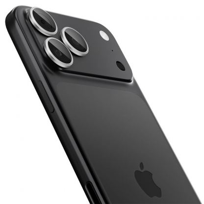 2 комплекта предпазни стъклени лещи за камерата на iPhone 17 Pro, iPhone 17 Pro Max, iPhone 16 Pro, iPhone 16 Pro Max, iPhone 15 Pro, iPhone 15 Pro Max, iPhone 14 Pro, iPhone 14 Pro Max - Spigen Glass tR EZ Fit Optik Pro Lens Protector 2 Pack (сребрист) 4