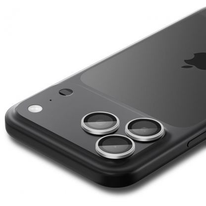 2 комплекта предпазни стъклени лещи за камерата на iPhone 17 Pro, iPhone 17 Pro Max, iPhone 16 Pro, iPhone 16 Pro Max, iPhone 15 Pro, iPhone 15 Pro Max, iPhone 14 Pro, iPhone 14 Pro Max - Spigen Glass tR EZ Fit Optik Pro Lens Protector 2 Pack (сребрист) 5