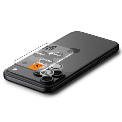 2 комплекта предпазни стъклени лещи за камерата на iPhone 17 Pro, iPhone 17 Pro Max, iPhone 16 Pro, iPhone 16 Pro Max, iPhone 15 Pro, iPhone 15 Pro Max, iPhone 14 Pro, iPhone 14 Pro Max - Spigen Glass tR EZ Fit Optik Pro Lens Protector 2 Pack (сребрист) 6
