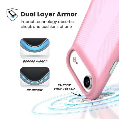 Удароустойчив хибриден кейс с Magsafe за iPhone 17 Air - Speck Presidio Lux Grip MagSafe Case (розов) 7