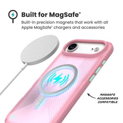 Удароустойчив хибриден кейс с Magsafe за iPhone 17 Air - Speck Presidio Lux Grip MagSafe Case (розов) 8