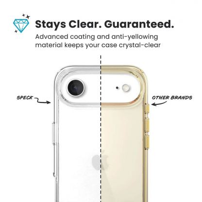 Удароустойчив хибриден кейс за iPhone 17 Air - Speck Presidio Perfect Clear (прозрачен) 6