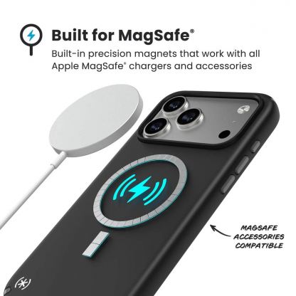 Удароустойчив хибриден кейс с Magsafe за iPhone 17 Pro Max - Speck Presidio 2 Pro MagSafe Case (черен-сив) 8