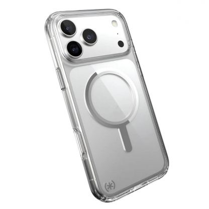 Удароустойчив хибриден кейс с Magsafe за iPhone 17 Pro Max - Speck Presidio Perfect Clear MagSafe Case (прозрачен-сребрист) 3