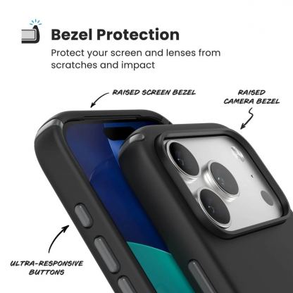 Удароустойчив хибриден кейс с Magsafe за iPhone 17 Pro - Speck Presidio 2 Pro MagSafe Case (черен-сив) 5