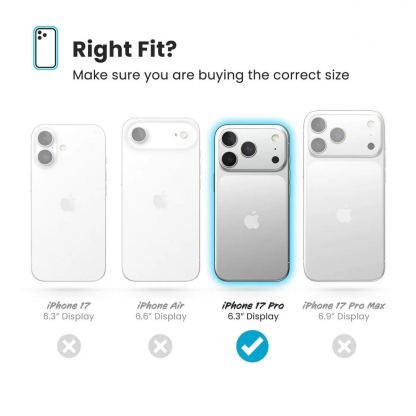 Удароустойчив хибриден кейс с Magsafe за iPhone 17 Pro - Speck Presidio 2 Pro MagSafe Case (черен-сив) 9