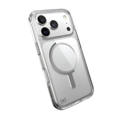 Удароустойчив хибриден кейс с Magsafe за iPhone 17 Pro - Speck Presidio Perfect Clear MagSafe Case (прозрачен-сребрист) 3