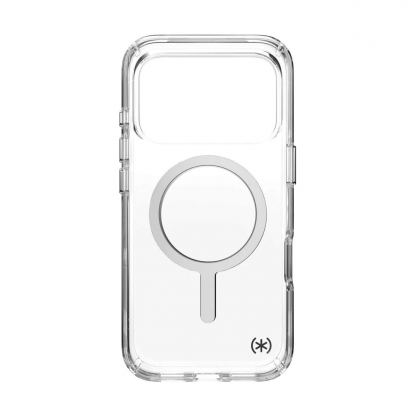 Удароустойчив хибриден кейс с Magsafe за iPhone 17 Pro - Speck Presidio Perfect Clear MagSafe Case (прозрачен-сребрист) 4