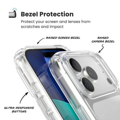 Удароустойчив хибриден кейс за iPhone 17 Pro - Speck Presidio Perfect Clear Case (прозрачен) 5