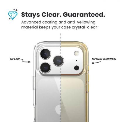 Удароустойчив хибриден кейс за iPhone 17 Pro - Speck Presidio Perfect Clear Case (прозрачен) 6