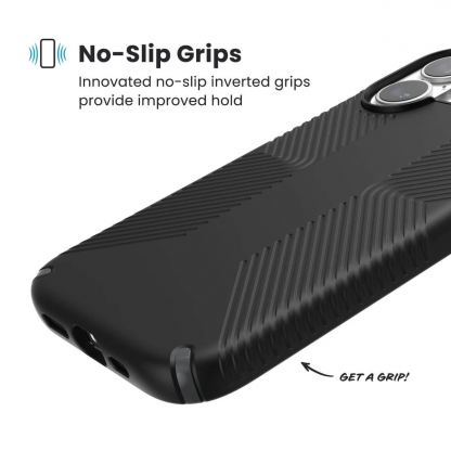 Удароустойчив хибриден кейс с Magsafe за iPhone 17 - Speck Presidio 2 Grip MagSafe Case (черен-сив) 6