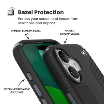 Удароустойчив хибриден кейс за iPhone 17 - Speck Presidio 2 Grip Case (черен-сив) 5