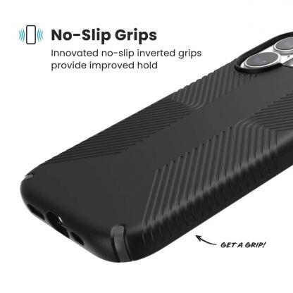 Удароустойчив хибриден кейс за iPhone 17 - Speck Presidio 2 Grip Case (черен-сив) 6