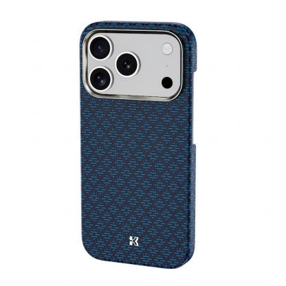 Кевларен кейс с MagSafe за iPhone 17 Pro - Benks ArmorGrid ArmorAir Magnetic Kevlar Metal Frame Case 600D (син) 3