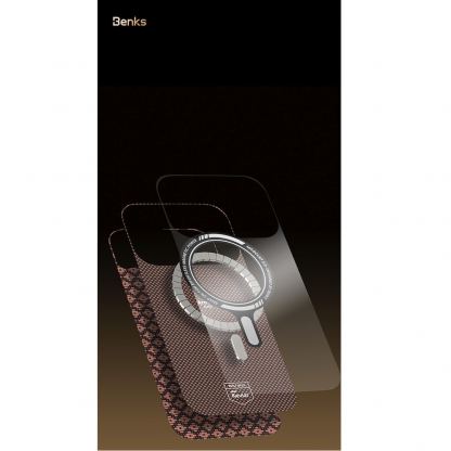Кевларен кейс с MagSafe за iPhone 17 Pro Max - Benks ArmorGrid ArmorAir Magnetic Kevlar Metal Frame Case 600D (син) 6
