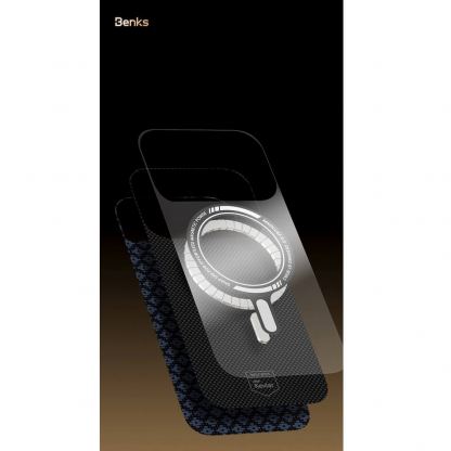 Кевларен кейс с MagSafe за iPhone 17 Pro Max - Benks ArmorGrid ArmorAir Magnetic Kevlar Metal Frame Case 600D (оранжев) 7