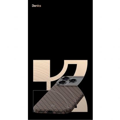 Кевларен кейс с MagSafe за iPhone 17 Pro - Benks ArmorGrid ArmorAir Magnetic Kevlar Metal Frame Case 600D (златист) 5