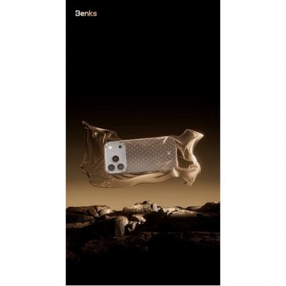 Кевларен кейс с MagSafe за iPhone 17 Pro - Benks ArmorGrid ArmorAir Magnetic Kevlar Metal Frame Case 600D (златист) 9