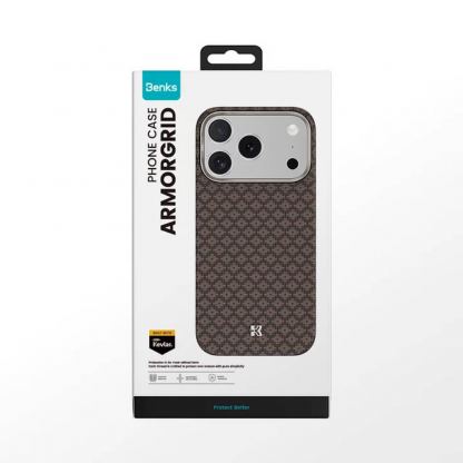 Кевларен кейс с MagSafe за iPhone 17 Pro - Benks ArmorGrid ArmorAir Magnetic Kevlar Metal Frame Case 600D (златист) 10