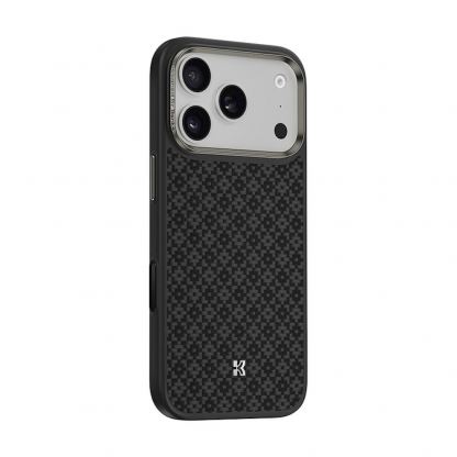 Удароустойчив кевларен кейс с MagSafe за iPhone 17 Pro - Benks Magnetic Armor Pro ArmorGrid Kevlar Case Metal Frame Case 600D (черен) 3