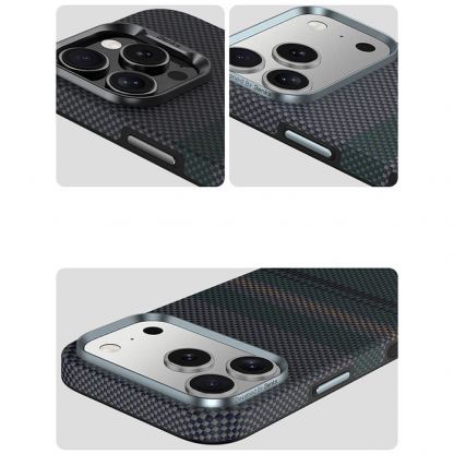 Удароустойчив кевларен кейс с MagSafe за iPhone 17 Pro - Benks Magnetic Armor Pro Aurora Camera Control Button Kevlar Case 600D (черен) 6