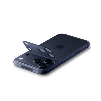 Предпазни стъклени лещи с цяла плочка за камерата на iPhone 17 Pro - Spigen Glass tR EZ Fit Optik Pro XL (син) 13