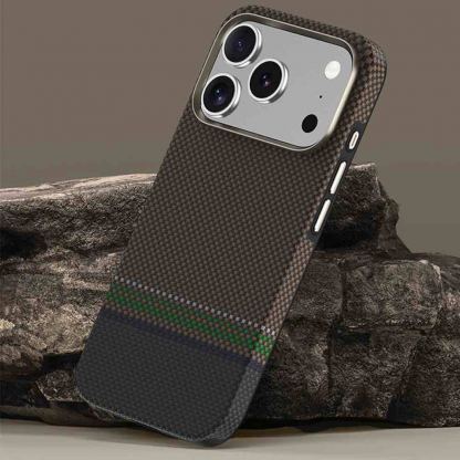Кевларен кейс с MagSafe за iPhone 17 Pro - Benks Magnetic Armor Air Prestige Kevlar Camera Control Button Case 600D (кафяв) 6