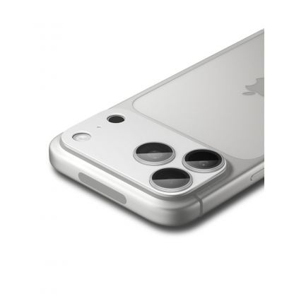 Предпазни стъклени лещи с цяла плочка за камерата на iPhone 17 Pro - Spigen Glass tR EZ Fit Optik Pro XL (сребрист) 16