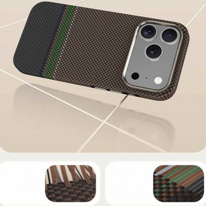 Кевларен кейс с MagSafe за iPhone 17 Pro Max - Benks Magnetic Armor Air Prestige Kevlar Camera Control Button Case 600D (кафяв) 7