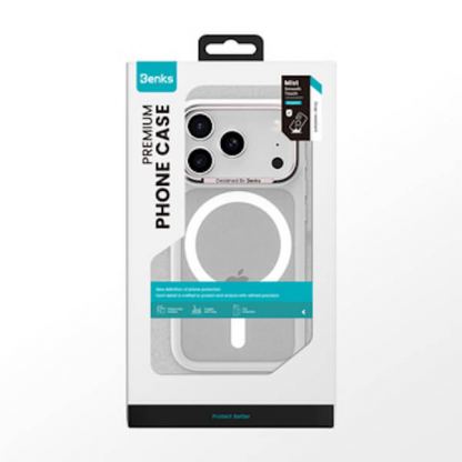 Хибриден удароустойчив кейс с MagSafe за iPhone 17 Air - Benks Magnetic Mist Metal Frame Case (бял) 2