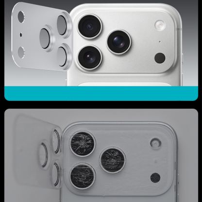 Предпазни стъклени лещи с цяла метална плочка за камерата на iPhone 17 Pro - Benks Glass Warrior Metal Lens Protector Tempered Glass (сребрист) 7