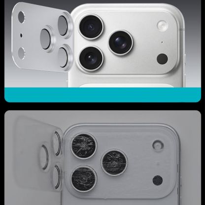 Предпазни стъклени лещи с цяла метална плочка за камерата на iPhone 17 Pro Max - Benks Glass Warrior Metal Lens Protector Tempered Glass (сребрист) 7