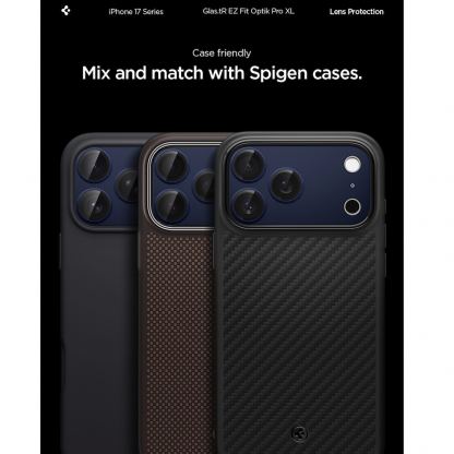 Предпазна плочка за камерата на iPhone 17 Pro Max - Spigen Glass tR EZ Fit Optik Pro XL (син) 16