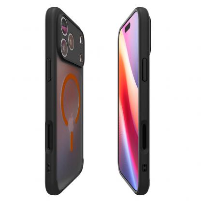 Хибриден кейс с висока степен на защита с MagSafe за iPhone 17 Pro - Spigen Ultra Hybrid MagSafe Case (черен-оранжев)  6