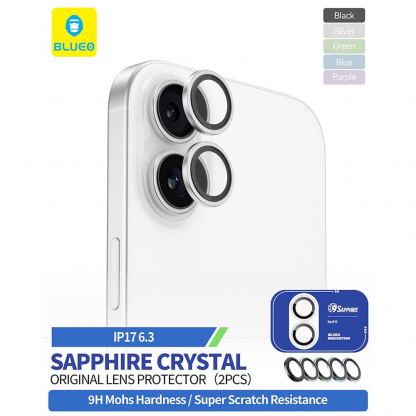 Предпазни сапфирени лещи за камерата на iPhone 17 - Blueo Sapphire Crystal Original Camera Lens Glass Protector (сребрист) 3