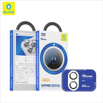 Предпазни сапфирени лещи за камерата на iPhone 17 - Blueo Sapphire Crystal Original Camera Lens Glass Protector (черен) 3