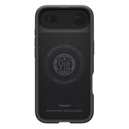 Силиконов (TPU) калъф с капак за камерата с MagSafe за iPhone 17 Air - Spigen Optik Armor MagSafe Case (черен) 3