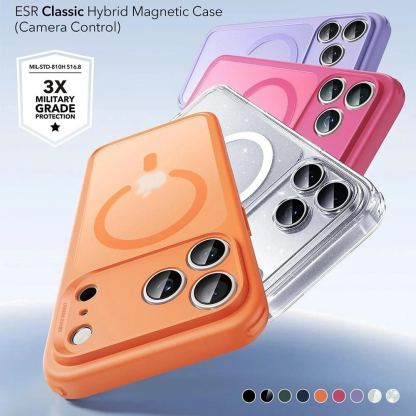 Хибриден кейс с висока степен на защита с MagSafe за iPhone 17 Pro Max - ESR Classic Hybrid HaloLock MagSafe Case (оранжев) 7