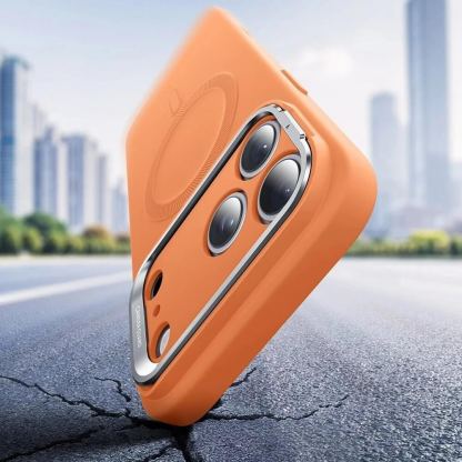 Силиконов (TPU) калъф с MagSafe за iPhone 17 Pro - ESR Cloud Soft МagSafe HaloLock Kickstand (оранжев) 5