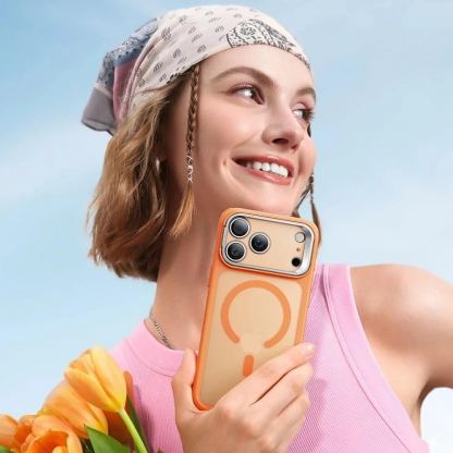 Хибриден кейс с висока степен на защита с MagSafe за iPhone 17 Pro Max - ESR Classic Hybrid HaloLock Kickstand MagSafe Case (оранжев) 7