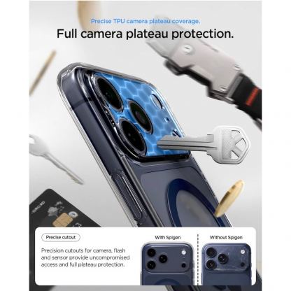Хибриден кейс с висока степен на защита с MagSafe за iPhone 17 Pro Max - Spigen Ultra Hybrid MagSafe Case (прозрачен-тъмносин)  10