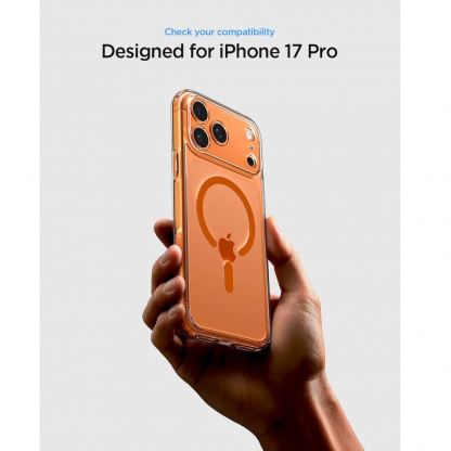 Хибриден кейс с висока степен на защита с MagSafe за iPhone 17 Pro Max - Spigen Ultra Hybrid MagSafe Case (прозрачен-оранжев)  8