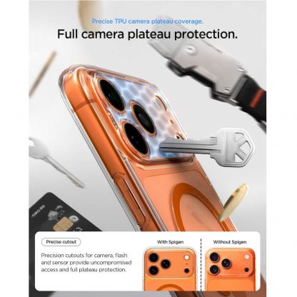 Хибриден кейс с висока степен на защита с MagSafe за iPhone 17 Pro Max - Spigen Ultra Hybrid MagSafe Case (прозрачен-оранжев)  11