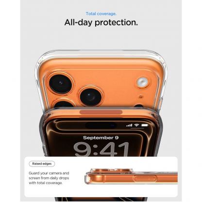 Хибриден кейс с висока степен на защита с MagSafe за iPhone 17 Pro Max - Spigen Ultra Hybrid MagSafe Case (прозрачен-оранжев)  12