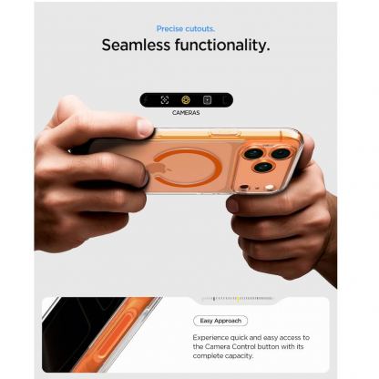 Хибриден кейс с висока степен на защита с MagSafe за iPhone 17 Pro Max - Spigen Ultra Hybrid MagSafe Case (прозрачен-оранжев)  13
